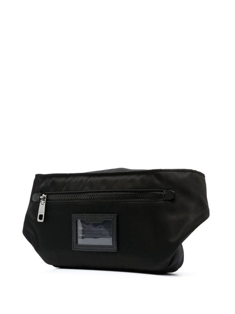 Small nylon belt bag with rubberized logo