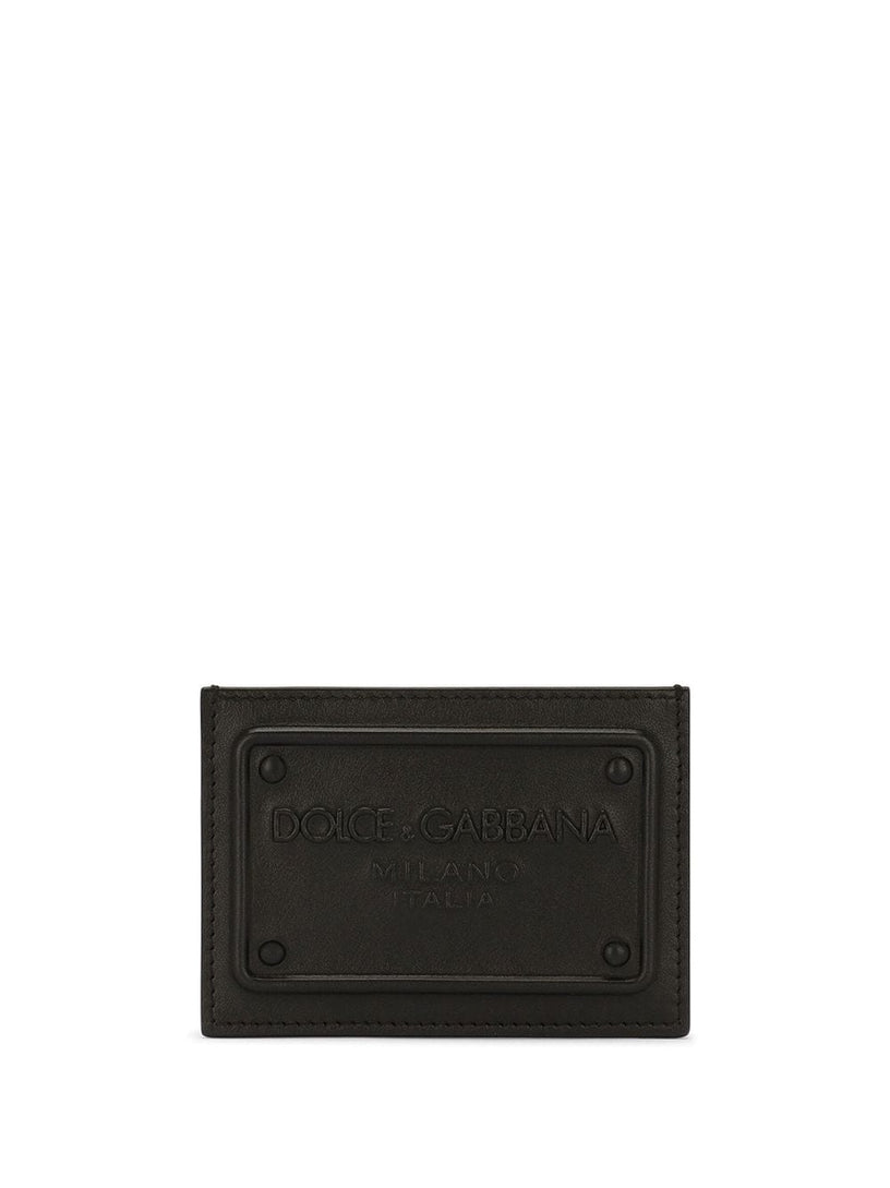 Card holder with raised logo