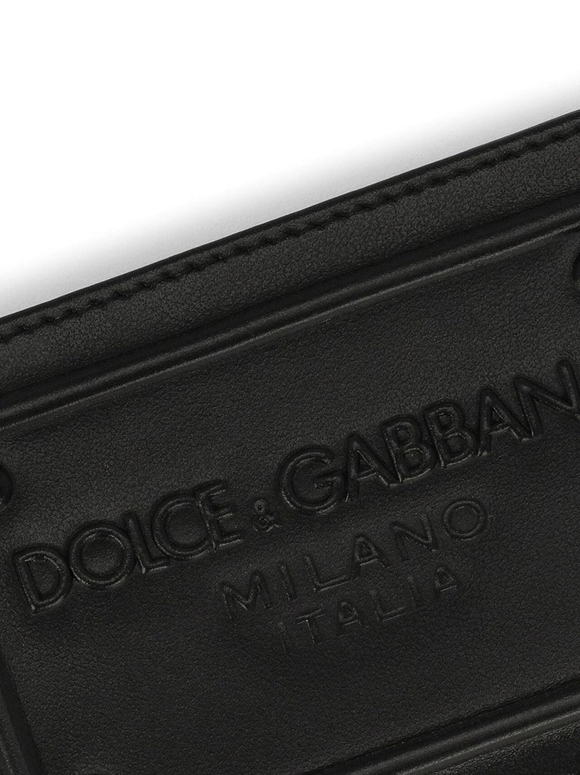 Card holder with raised logo