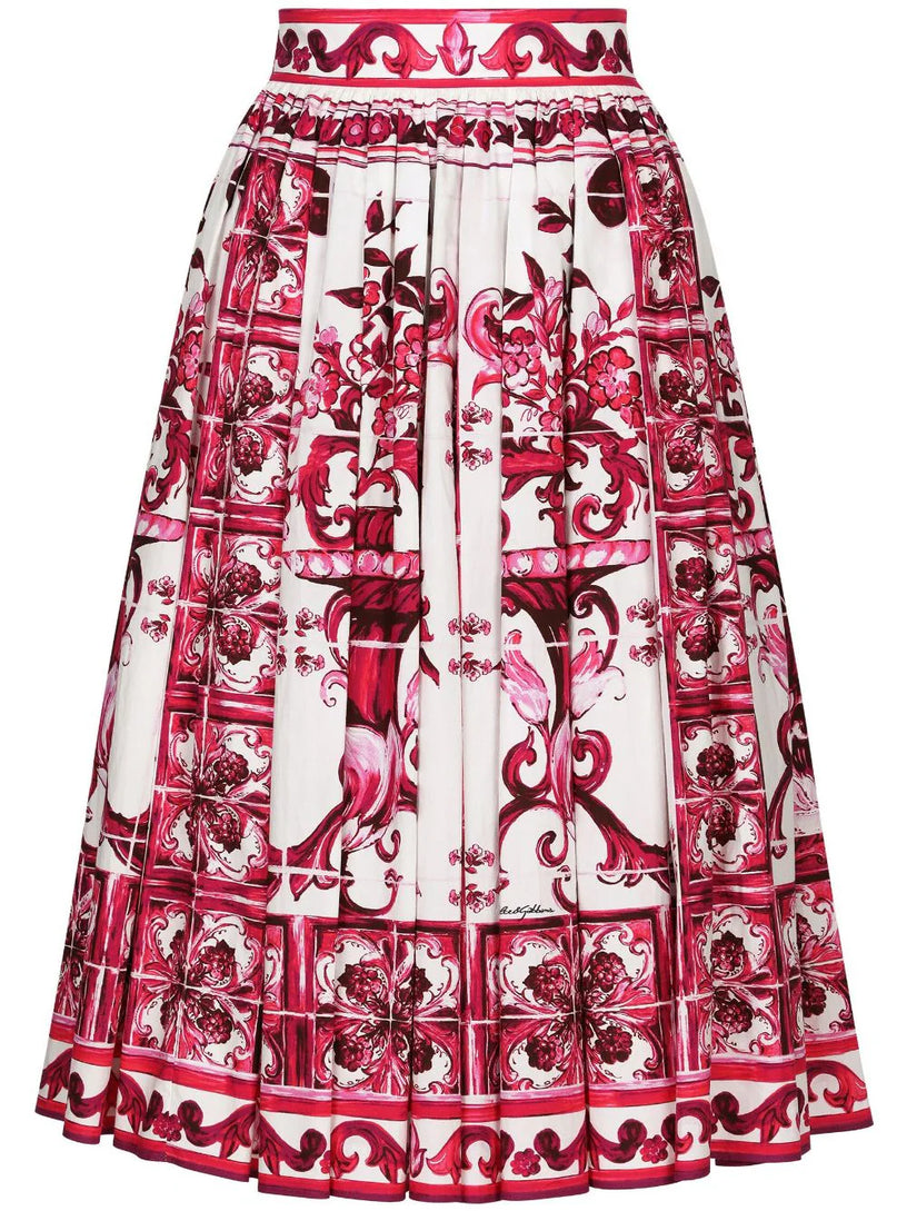 Dolce & Gabbana Midi skirt with majolica print