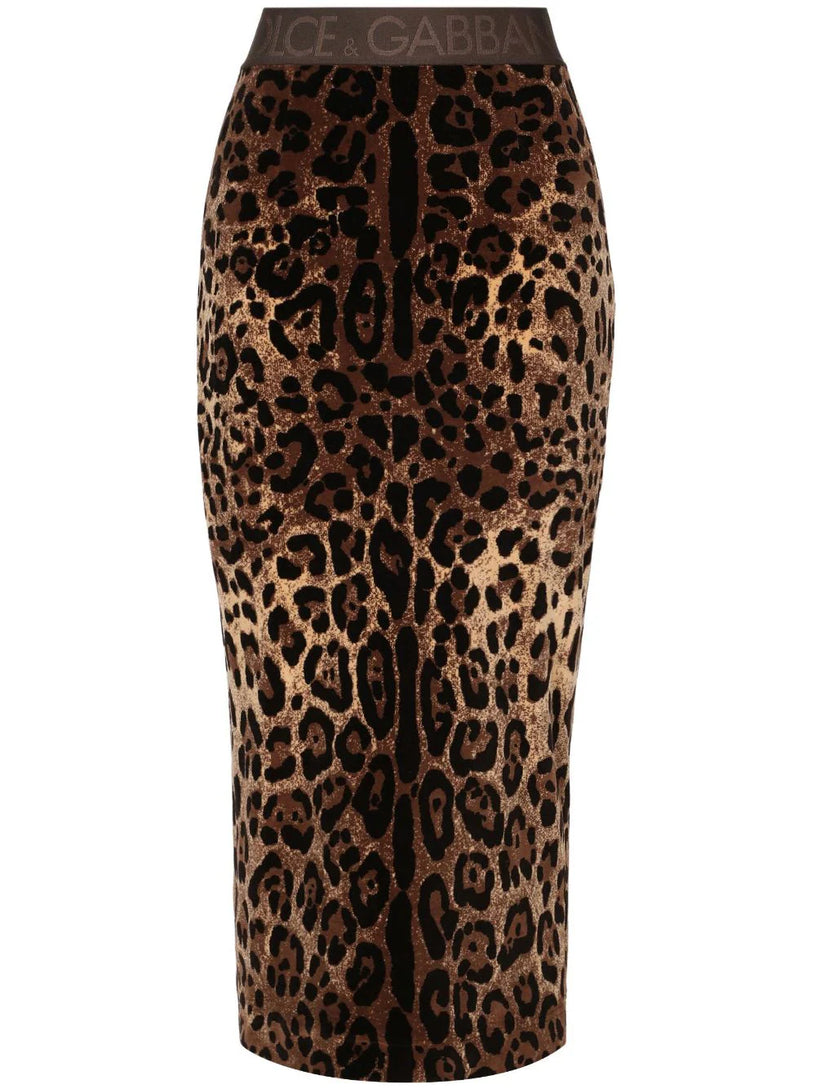 Dolce & Gabbana Skirt with jacquard leopard design