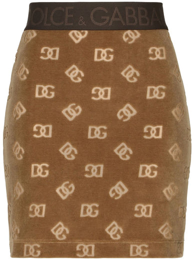 Miniskirt with all-over DG logo