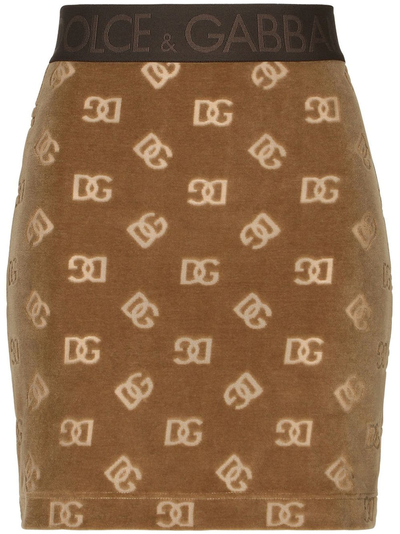 Dolce & Gabbana Miniskirt with all-over dg logo