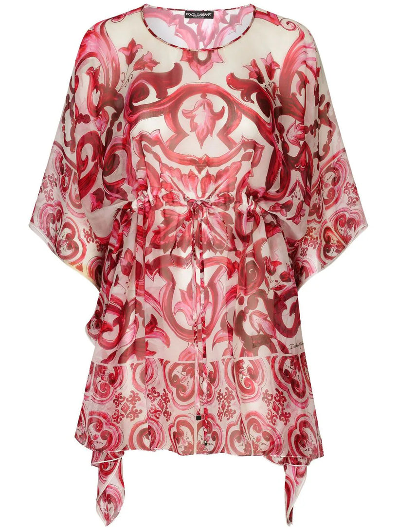 Short Majolica-print caftan