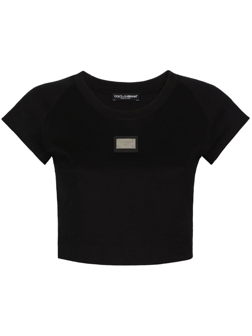 Dolce & Gabbana Logo-plaque cropped t-shirt