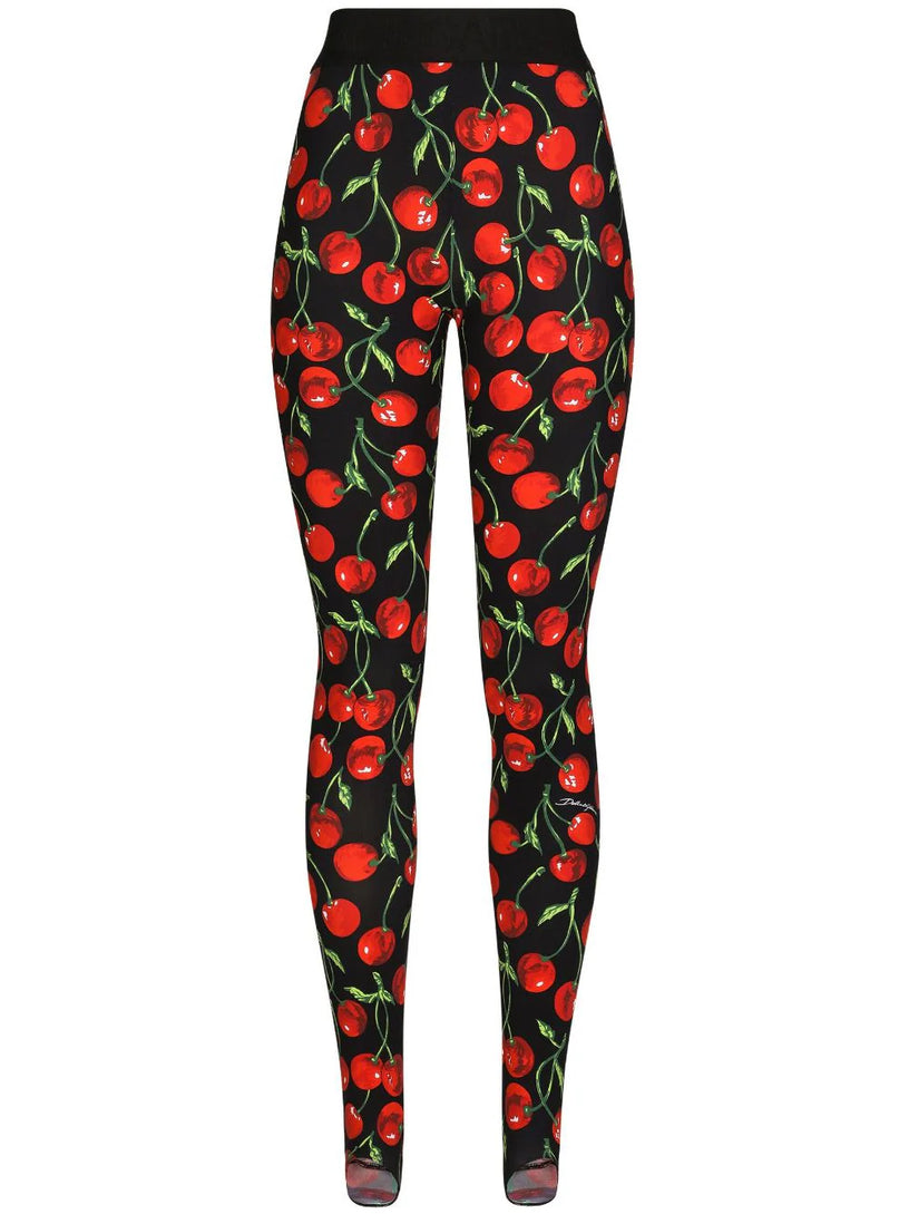 Cherry-print leggings