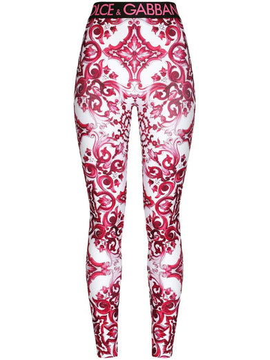 Majolica-print jersey leggings