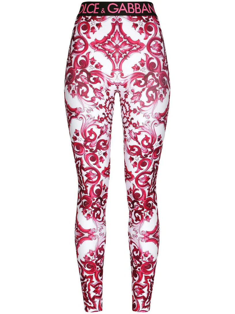 Dolce & Gabbana Majolica-print jersey leggings