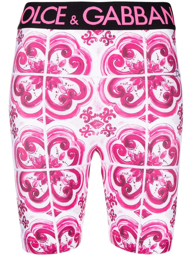 Majolica-print jersey shorts