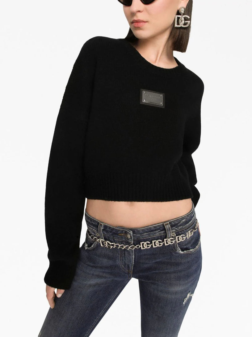 Logo-plaque cropped jumper