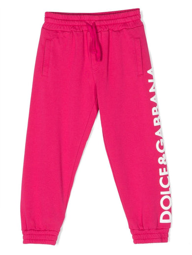 Jersey jogging pants with lettering logo on side