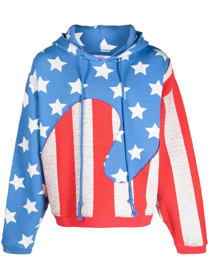 STARS AND STRIPES SWIRL HOODED SWEATSHIRT