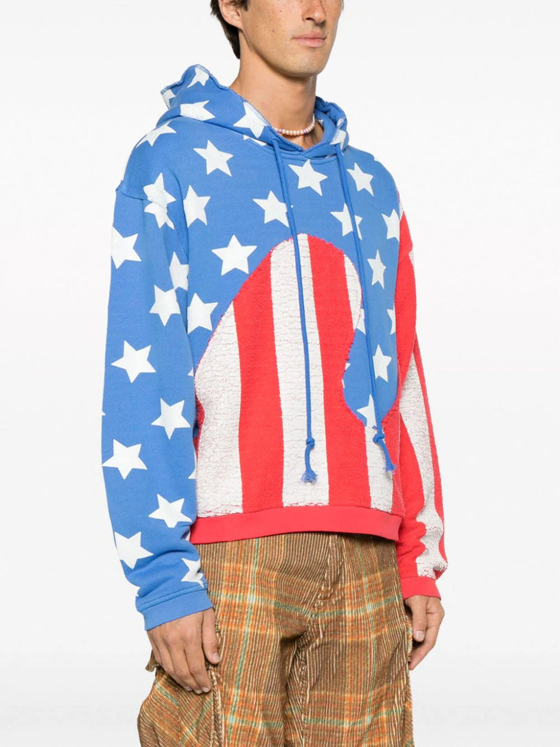 STARS AND STRIPES SWIRL HOODED SWEATSHIRT