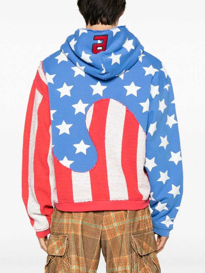 STARS AND STRIPES SWIRL HOODED SWEATSHIRT