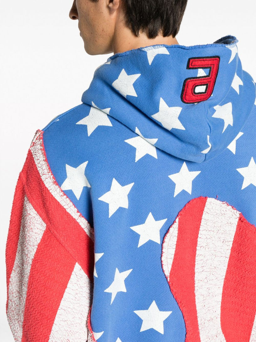 STARS AND STRIPES SWIRL HOODED SWEATSHIRT