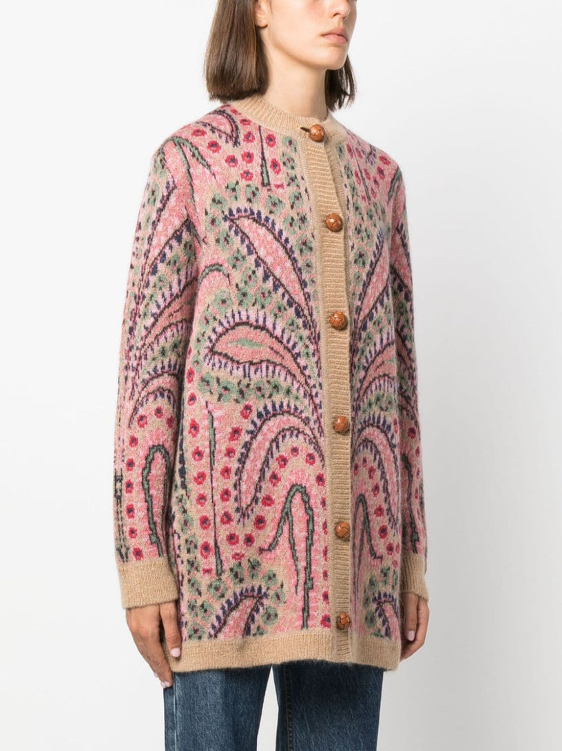 Paisley jacquard cardigan