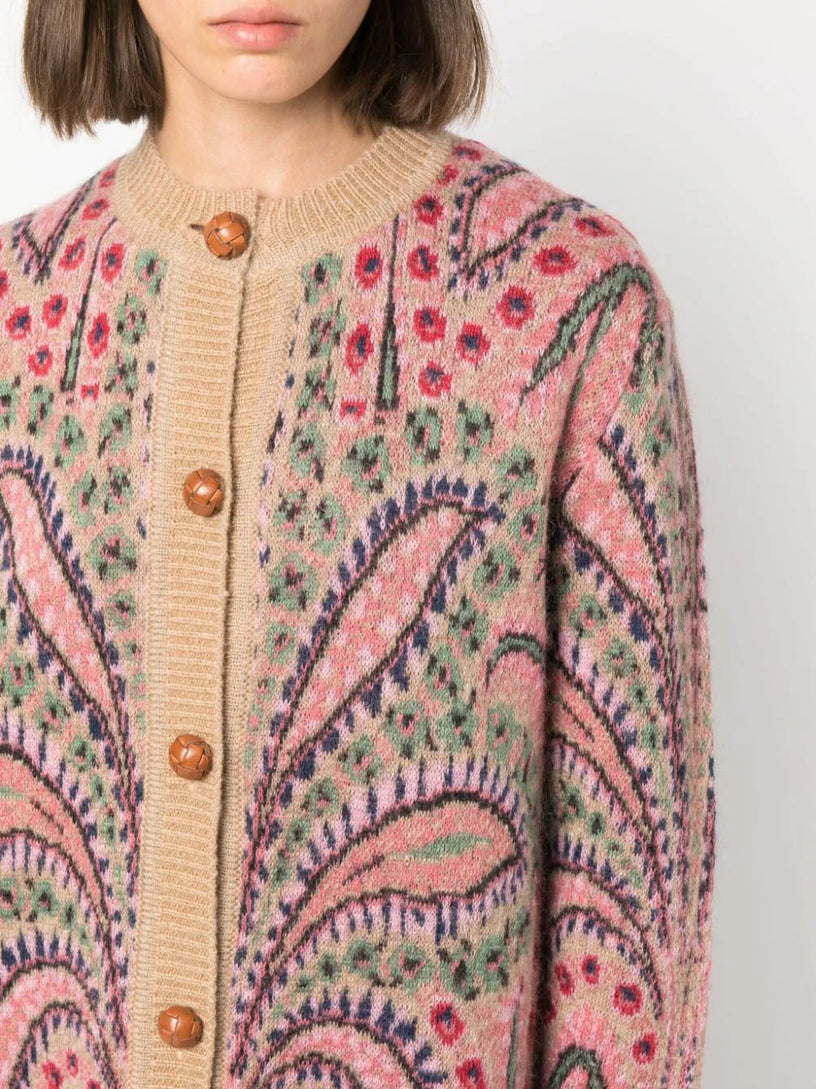 Paisley jacquard cardigan