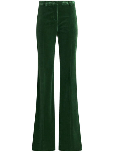 Flared velvet trousers