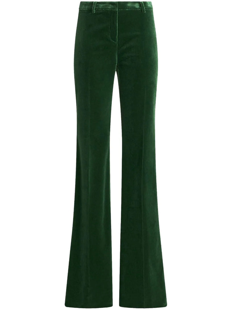 Flared velvet trousers