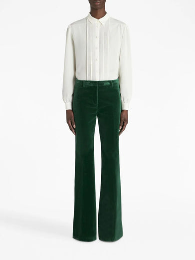 Flared velvet trousers