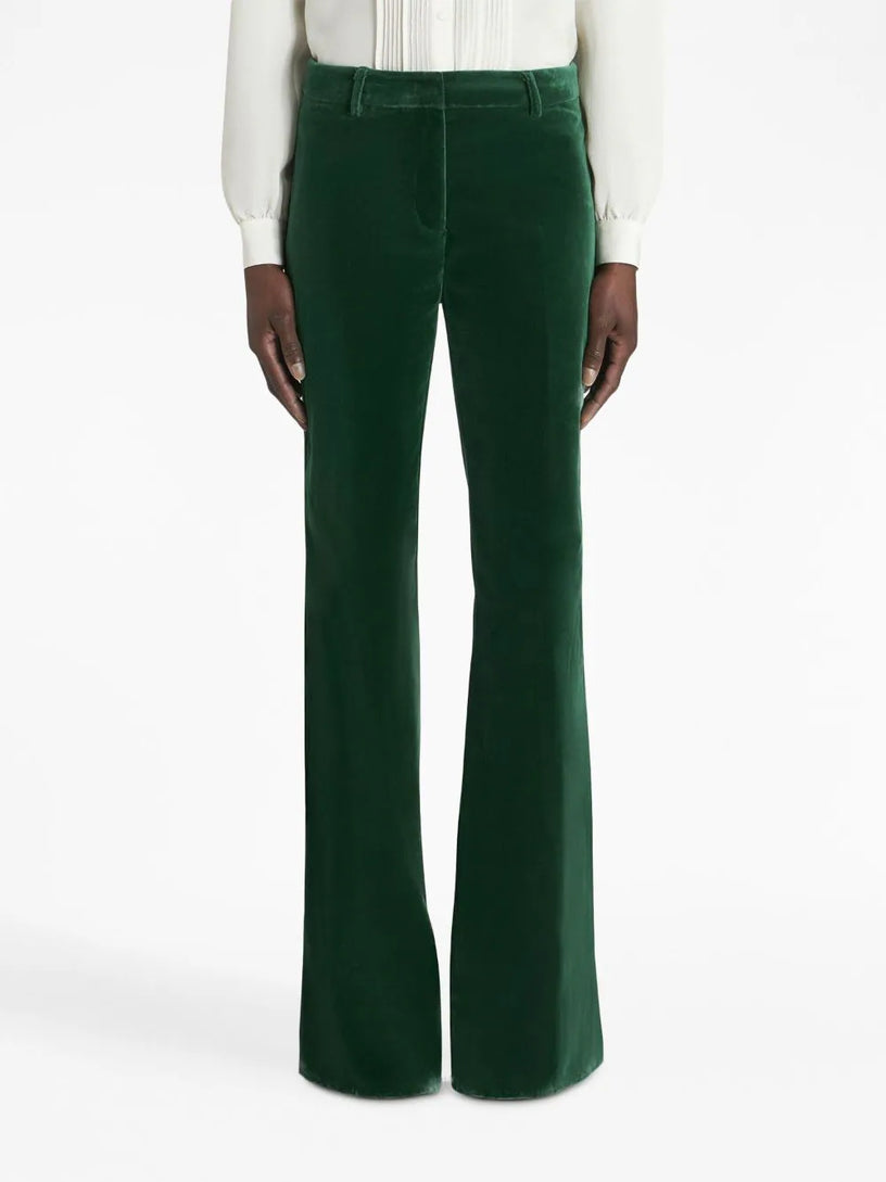 Flared velvet trousers