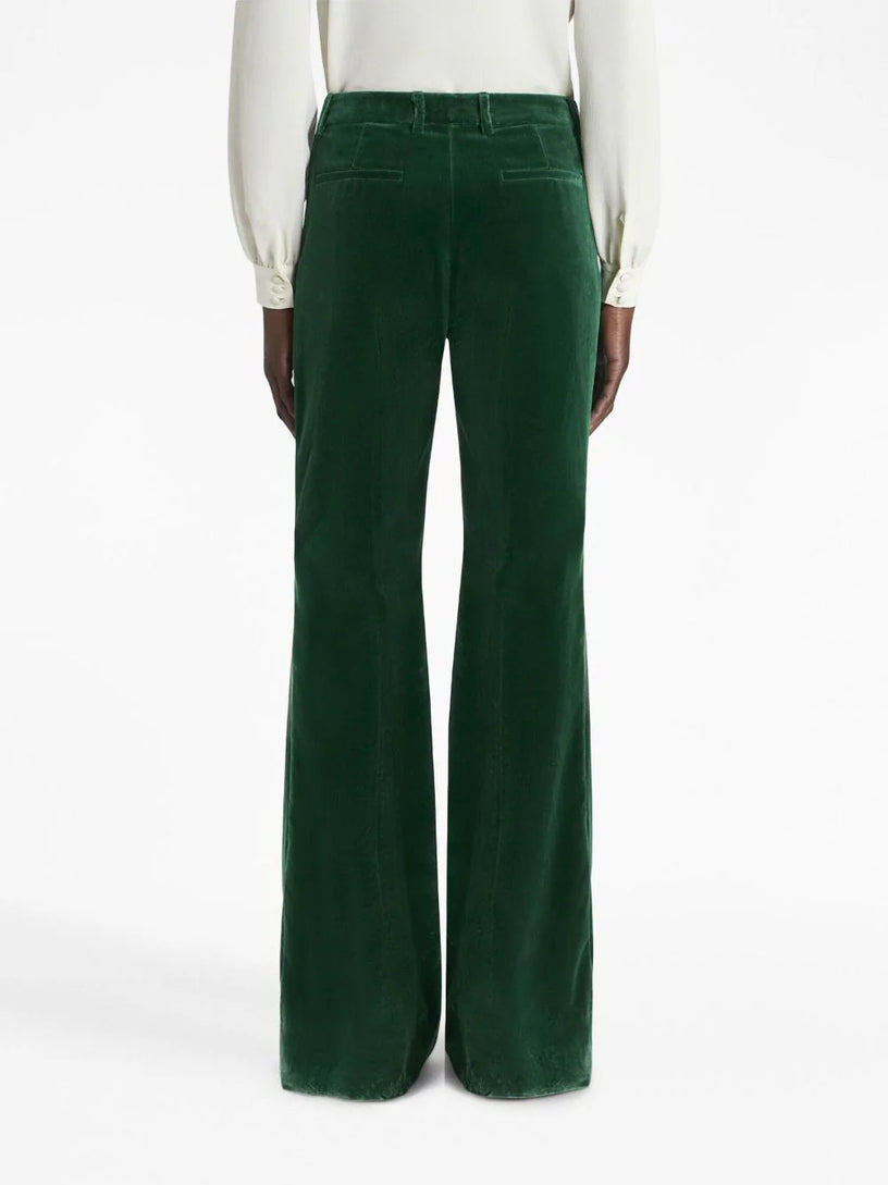 Flared velvet trousers