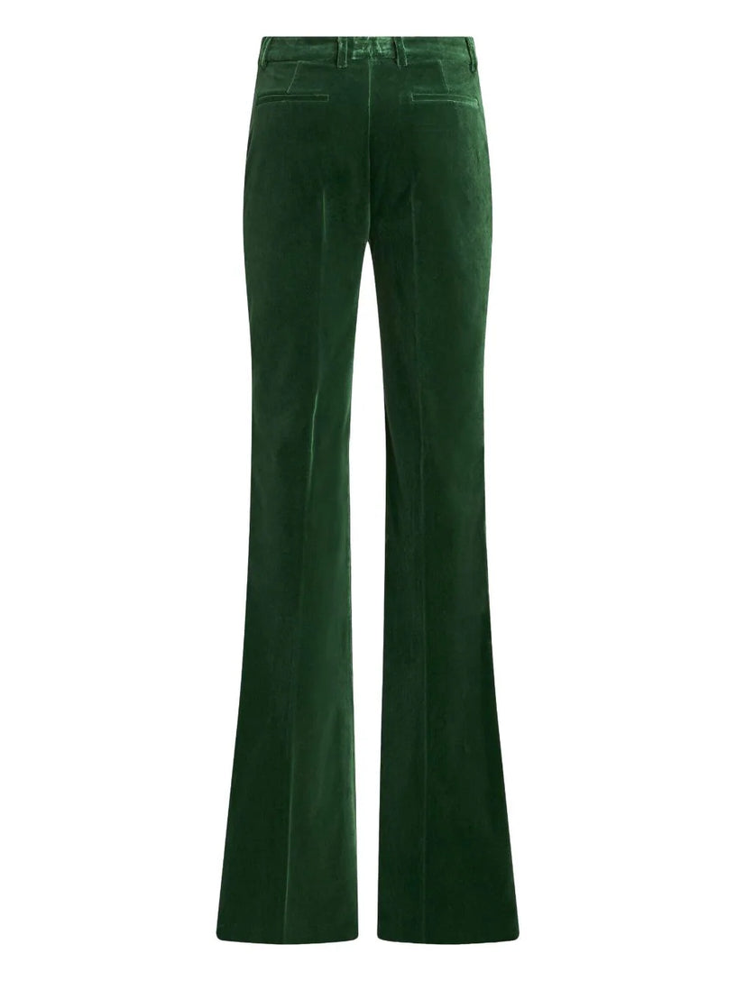 Flared velvet trousers