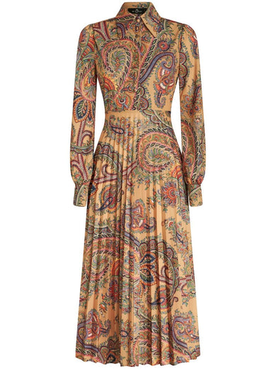 Shirt dress with Paisley pattern