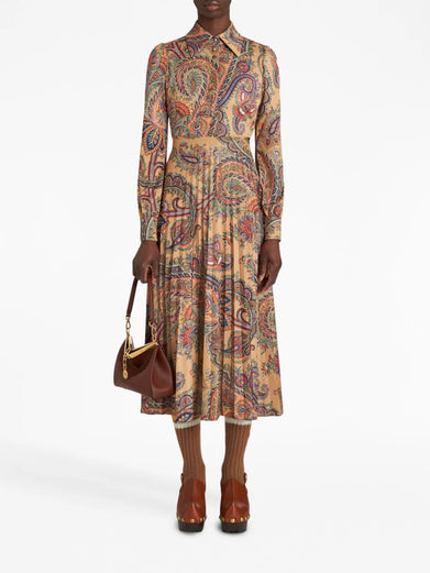 Shirt dress with Paisley pattern