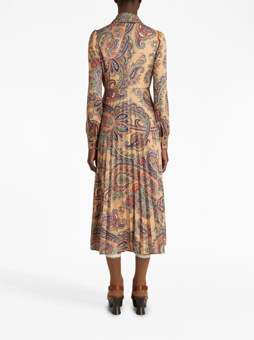 Shirt dress with Paisley pattern