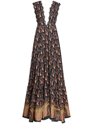 Long Paisley Sable Dress