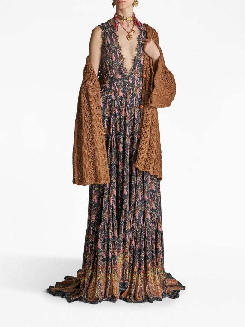 Long Paisley Sable Dress