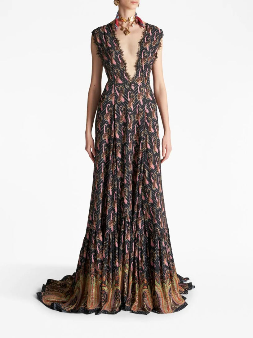 Long Paisley Sable Dress