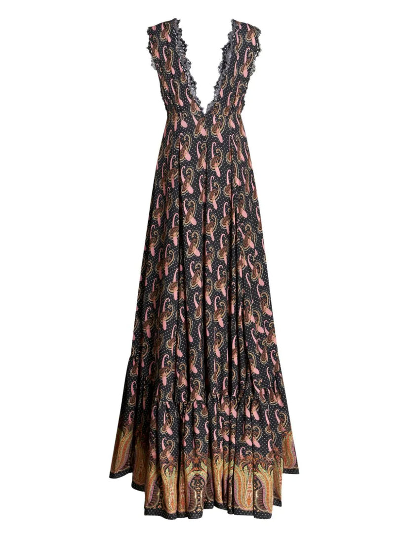 Long Paisley Sable Dress