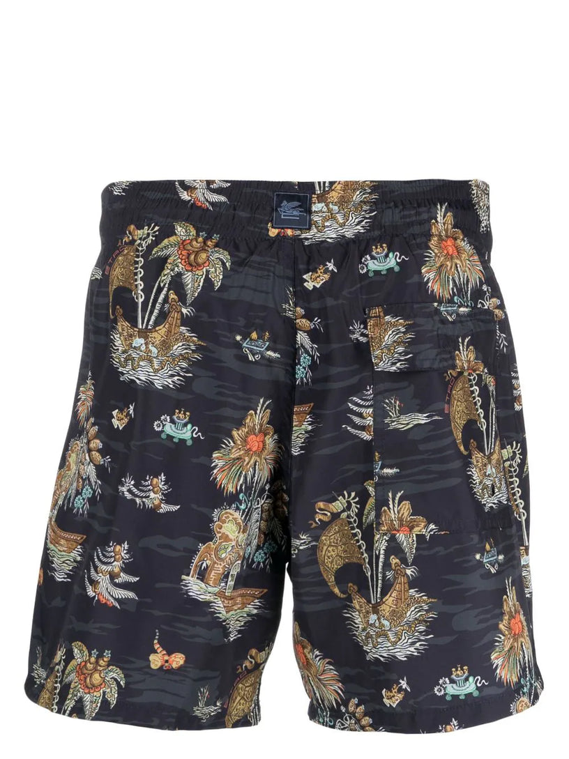 Print swim shorts