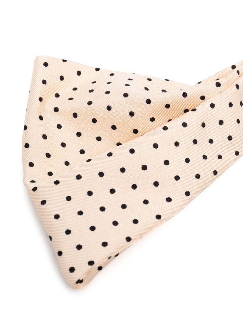 Polka-dot print silk bow tie