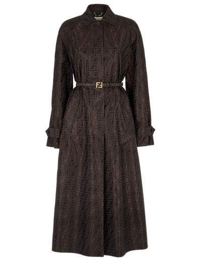 FF jacquard trench coat