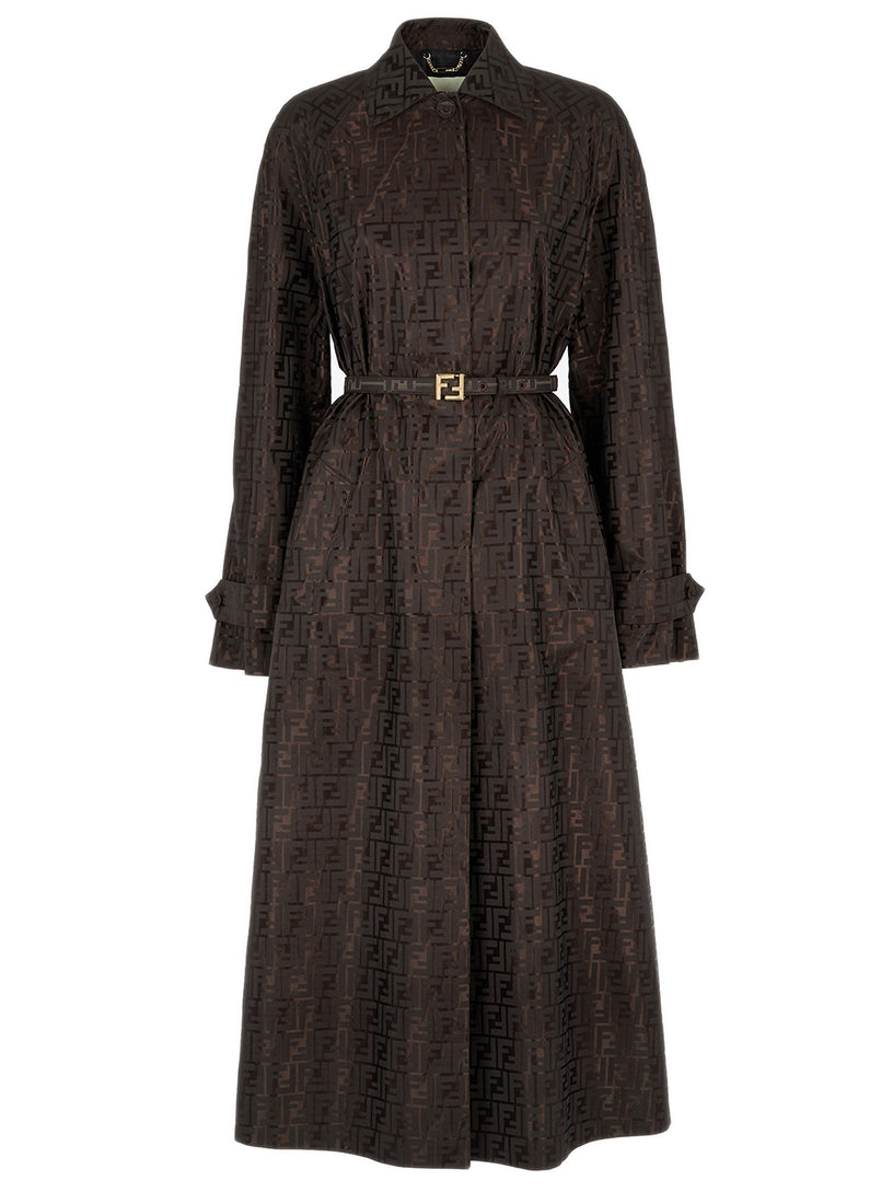 FENDI Ff jacquard trench coat