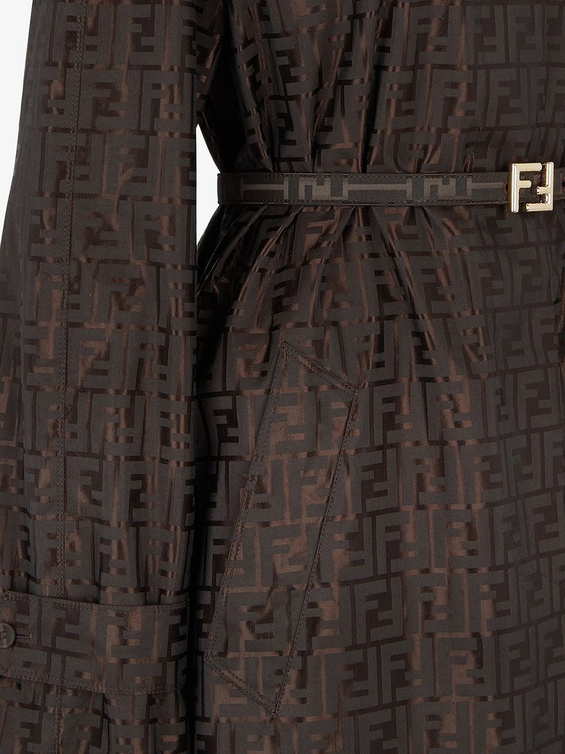 FF jacquard trench coat