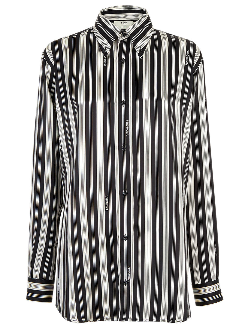 FENDI Black and white striped shirt