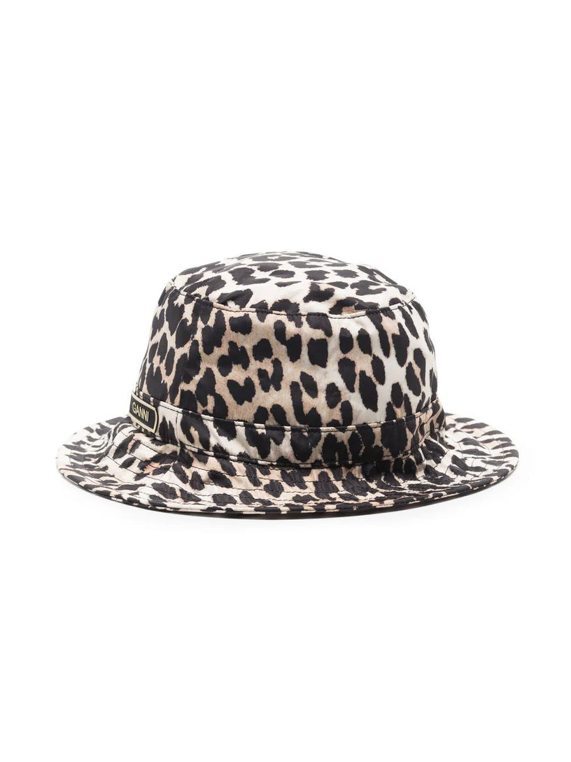 Leopard-print bucket hat