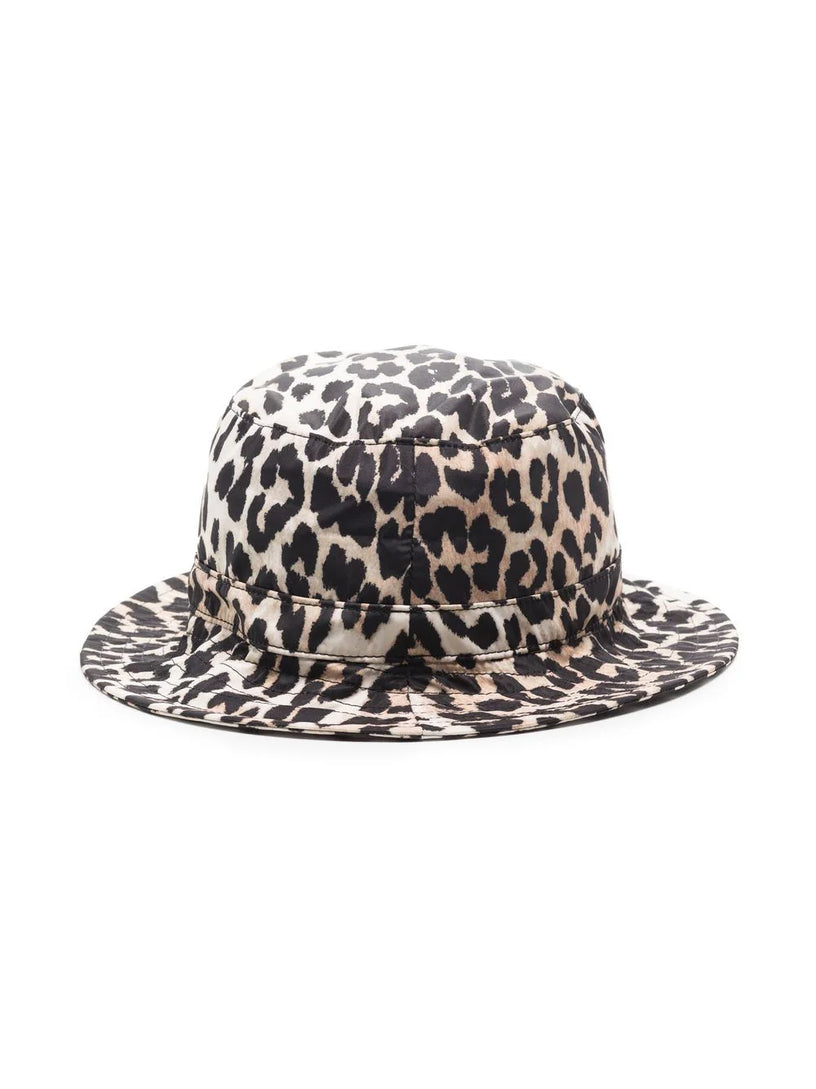 Leopard-print bucket hat