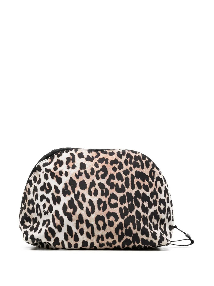 Large leopard-print clutch bag