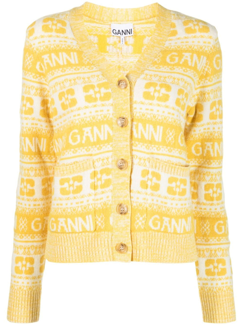 GANNI Logo cardigan