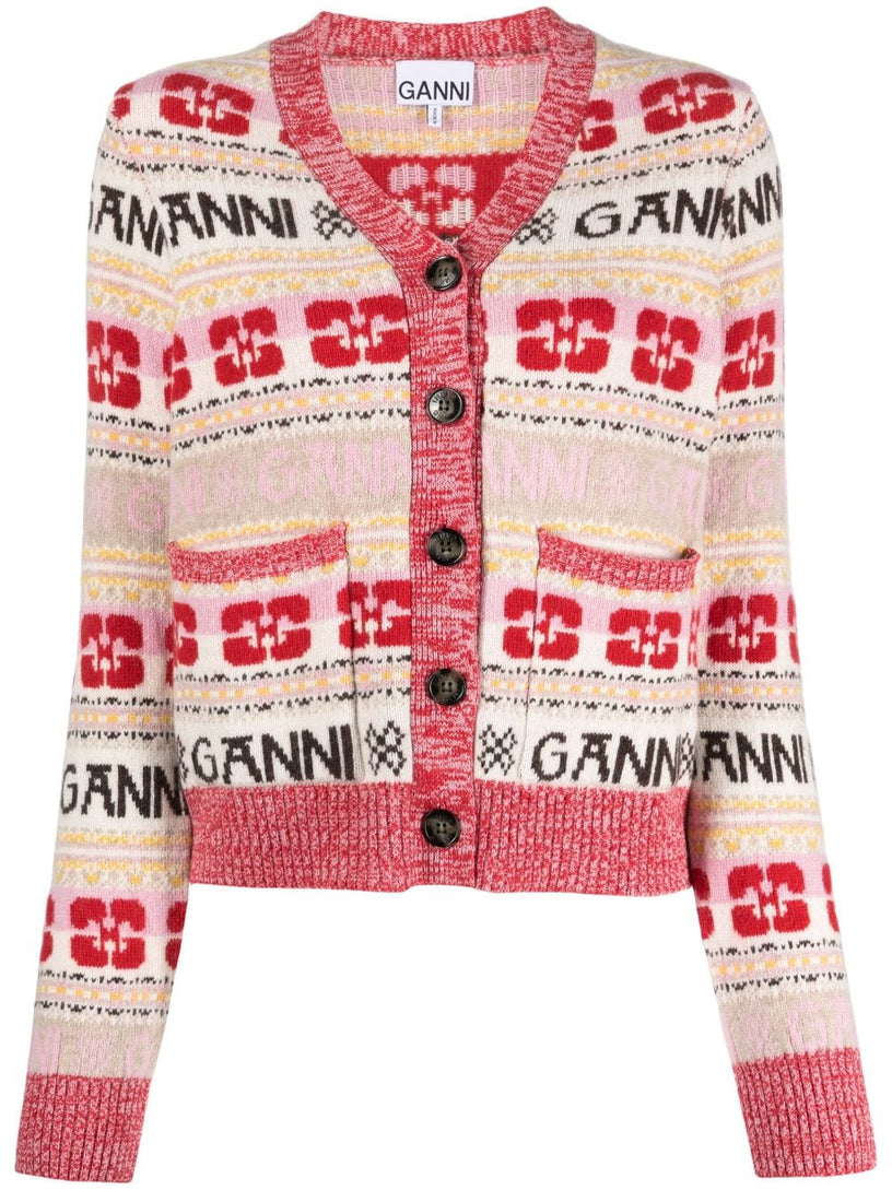 GANNI Logo cardigan