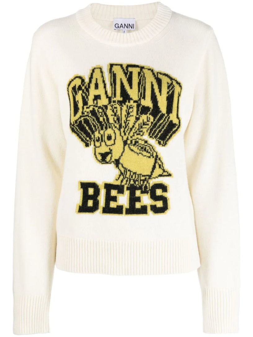 GANNI Graphic bees pullover