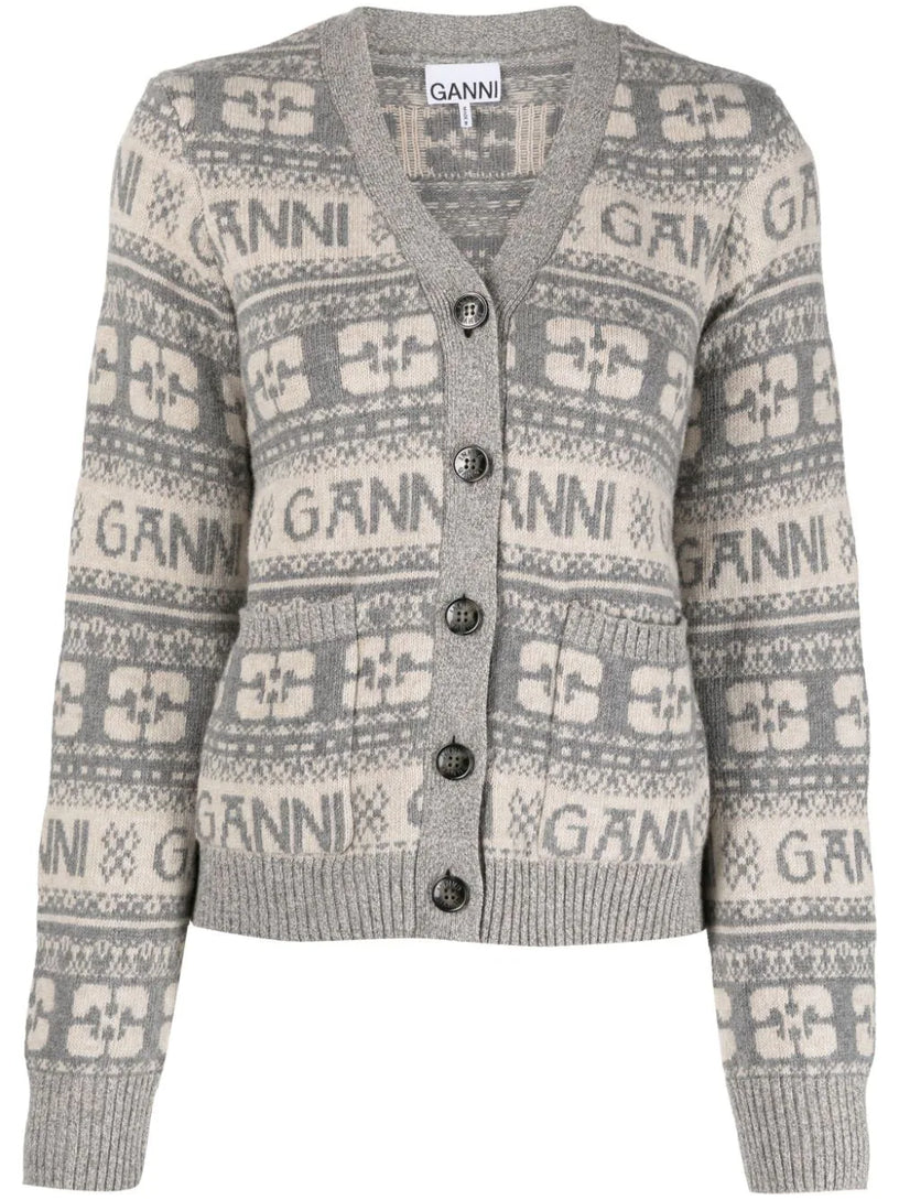 GANNI Logo cardigan