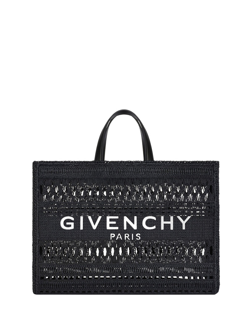 Givenchy Medium g-tote shopping bag in laced raffia