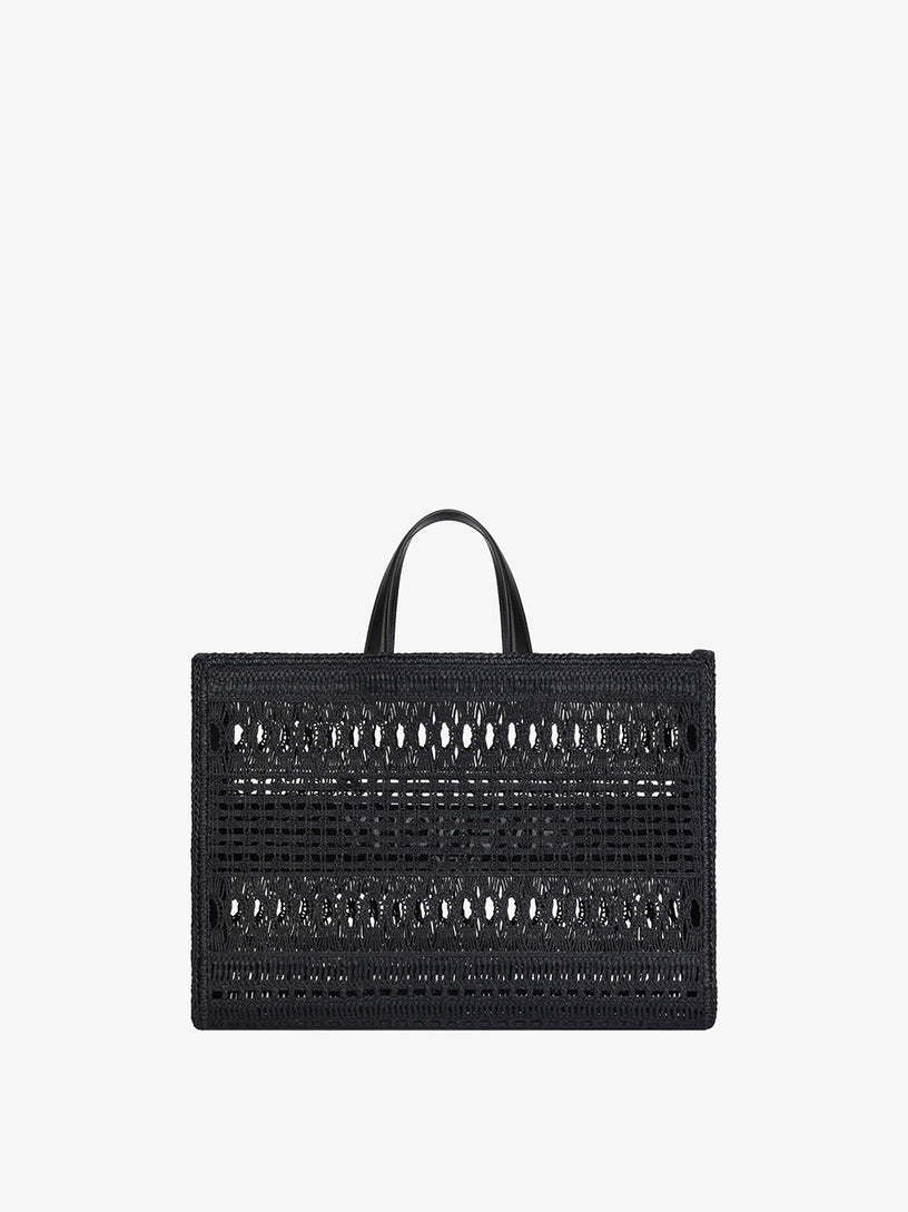 Medium G-Tote shopping bag in laced raffia