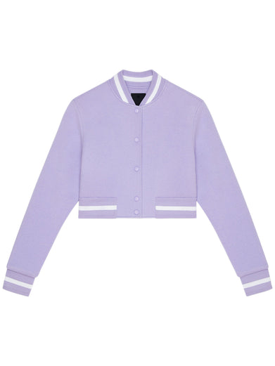 Cropped varsity jacket in wool